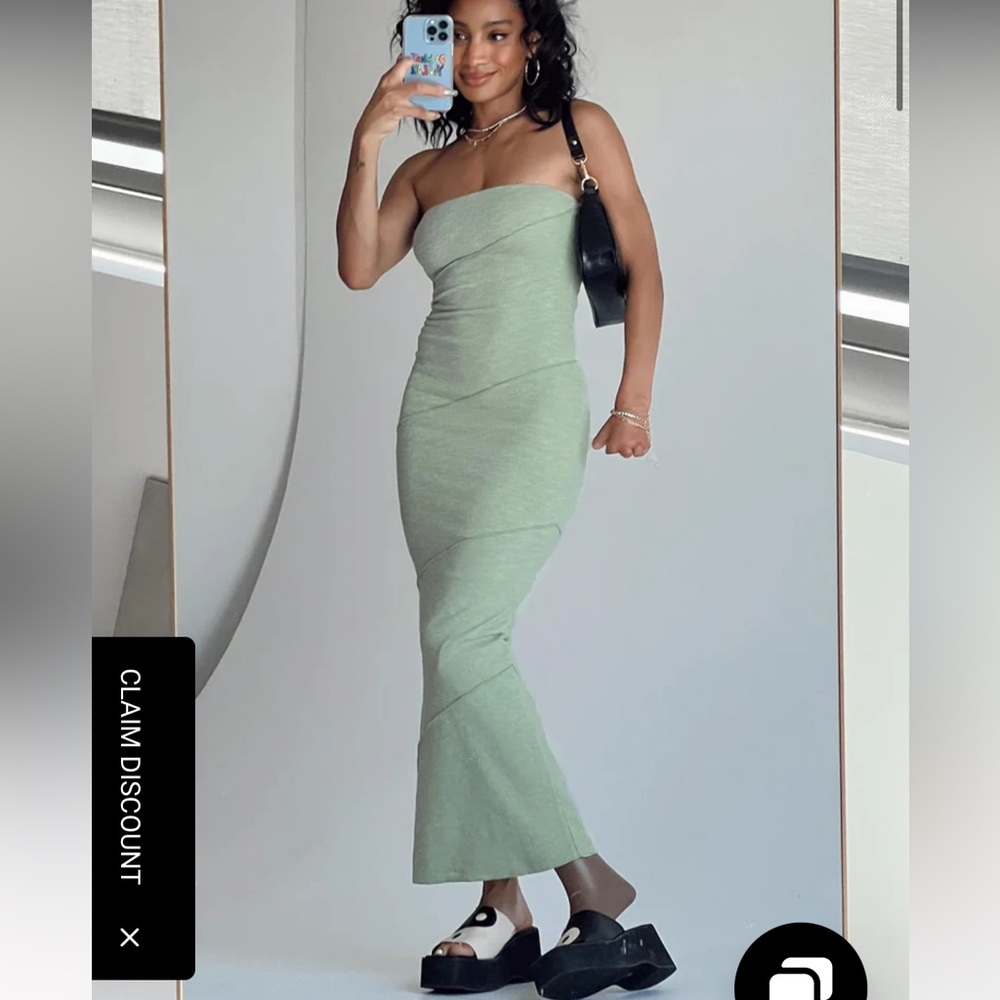 PRINCESS POLLY• Oscar midi dress sage green